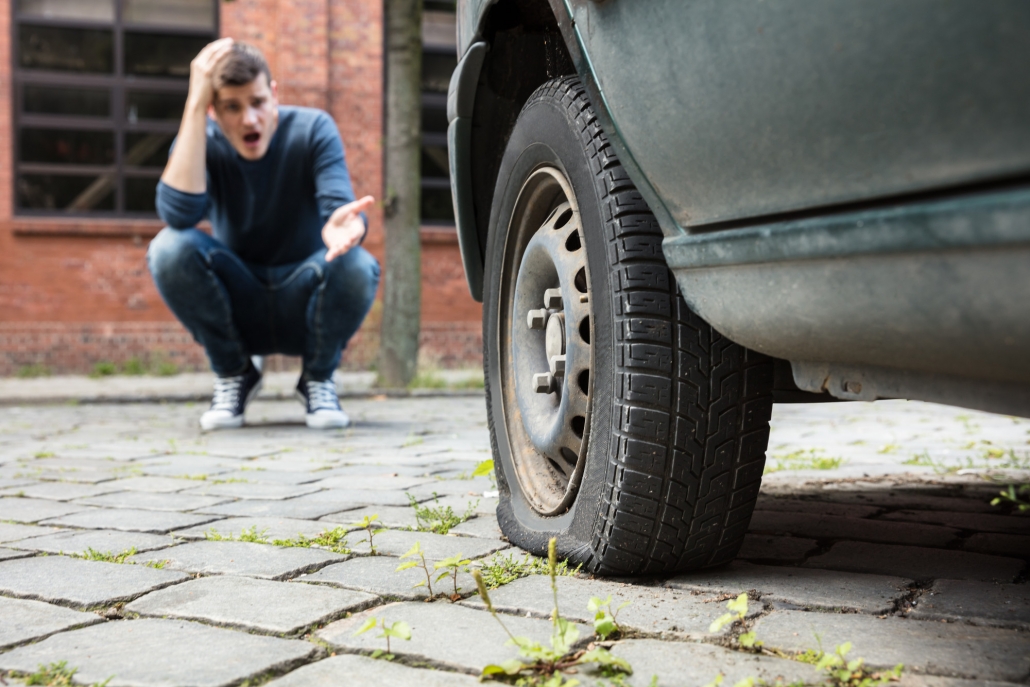 tire flat change take does replace tires repair emergency